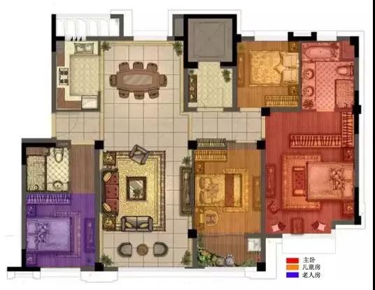 150㎡戶型四間朝南，一個創(chuàng)新的戶型，我不允許它有1㎡的浪費。