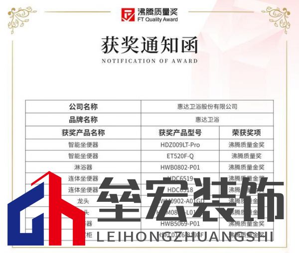 2024沸騰質(zhì)量獎(jiǎng)9項(xiàng)大獎(jiǎng)，惠達(dá)衛(wèi)浴品質(zhì)實(shí)力的最佳注腳！